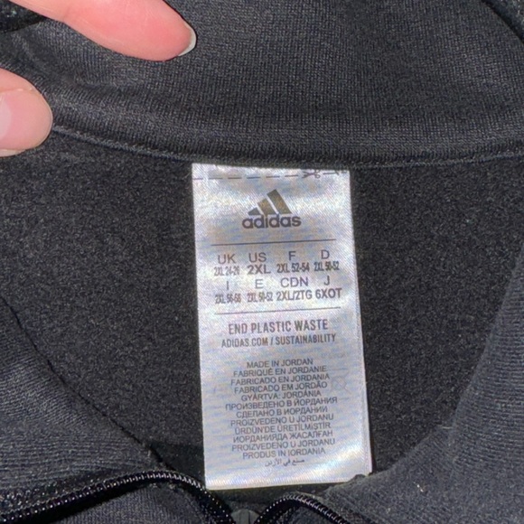 Adidas Black Cropped Pullover Sweatshirt Top - Picture 4 of 5